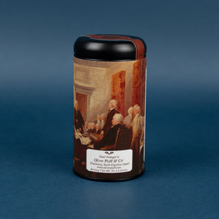 commemorative tin featuring painting of the signing of the declaration july 4th 1776