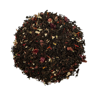 cranberry dried tea leaves on a white background