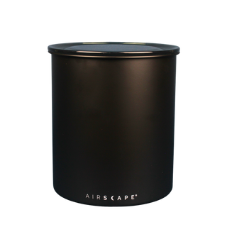 Black cylindrical container with 'AIRSCAPE' branding on a white background