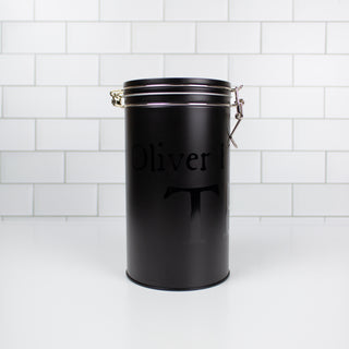 16 Oz Black Tin with Latch Lock