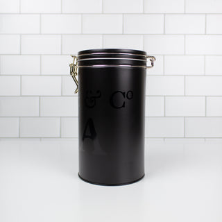 16 Oz Black Tin with Latch Lock