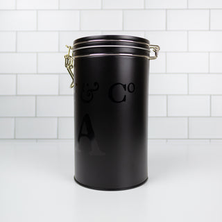 16 Oz Black Tin with Latch Lock