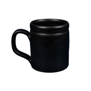 Black mug on a transparent background